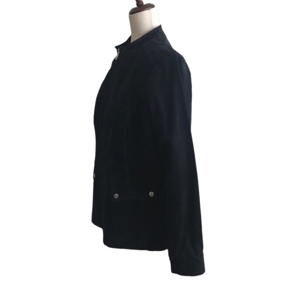 Black Suede Jacket Dennis by Dennis Basso Ladies Medium Jacket New without Tags - Picture 3 of 12